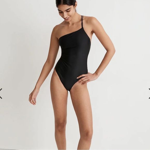 J. Crew Double-Strap One-Shoulder One-Piece Swimsuit - Picture 2 of 8